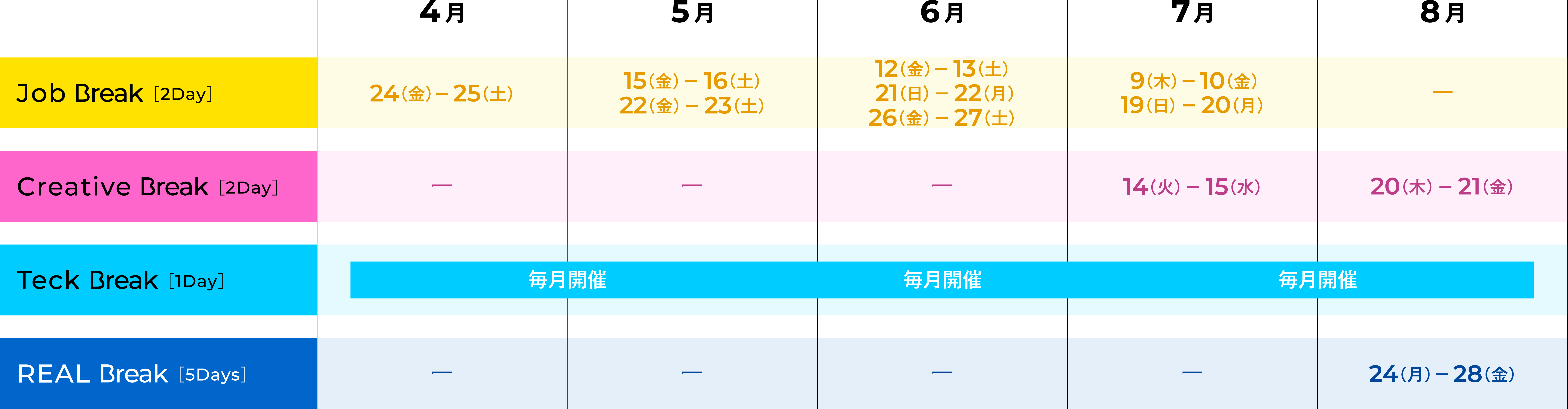 開催カレンダー