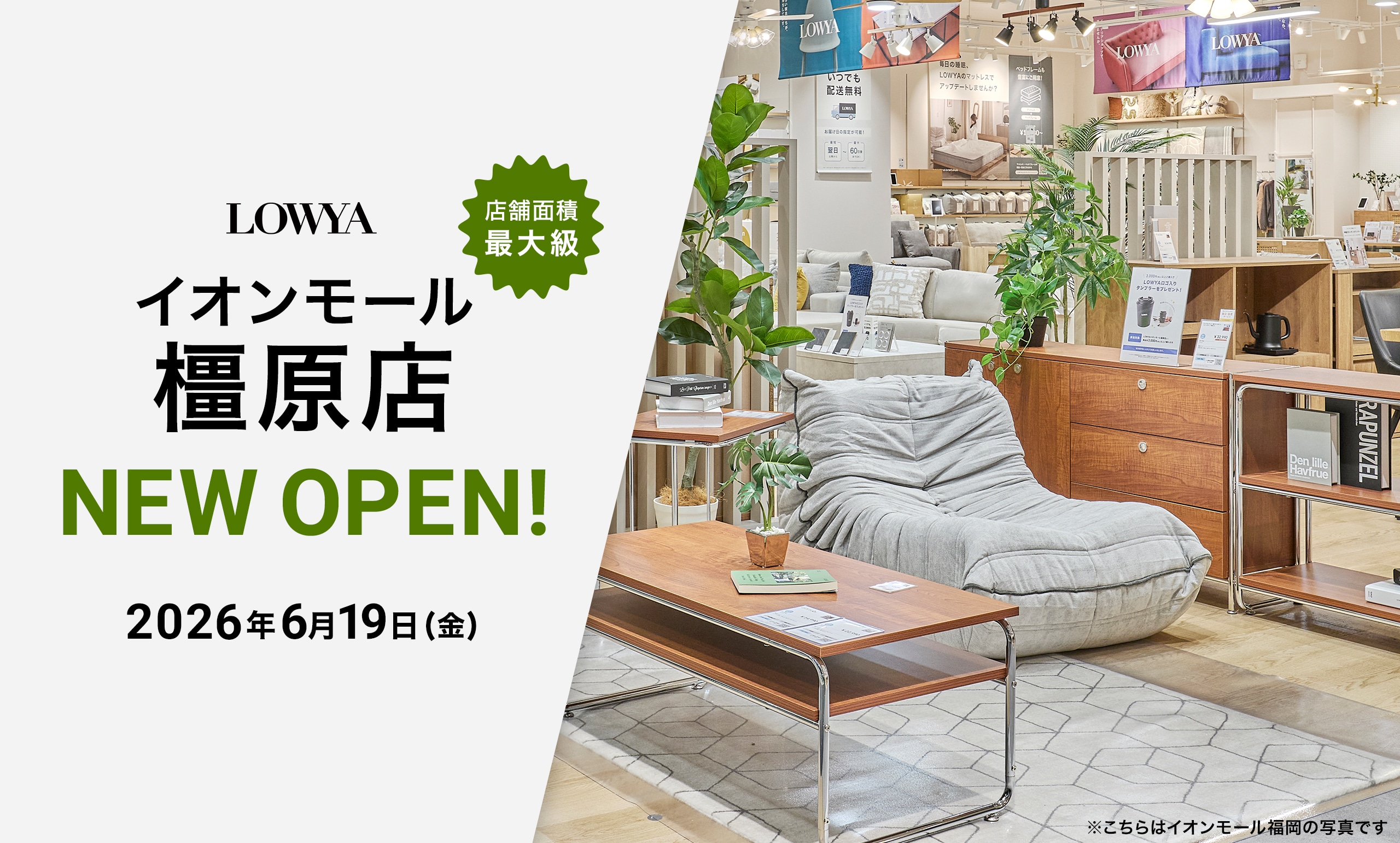 奈良県初の実店舗で史上最大級の売り場面積<br/>LOWYAイオンモール橿原店が6月19日（金）にオープン！